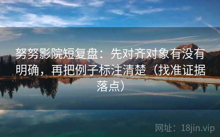 努努影院短复盘：先对齐对象有没有明确，再把例子标注清楚（找准证据落点）