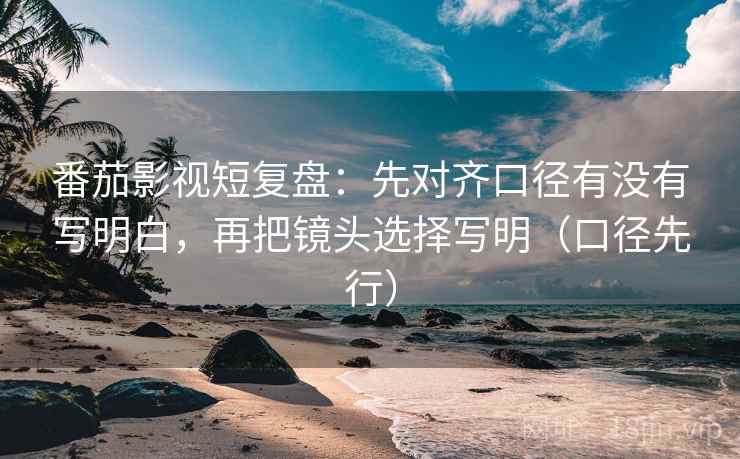 番茄影视短复盘:先对齐口径有没有写明白,再把镜头选择写明(口径先行) 番茄影视短复盘:先对齐口径有没有写明白,再把镜头选择写明(口径先行)