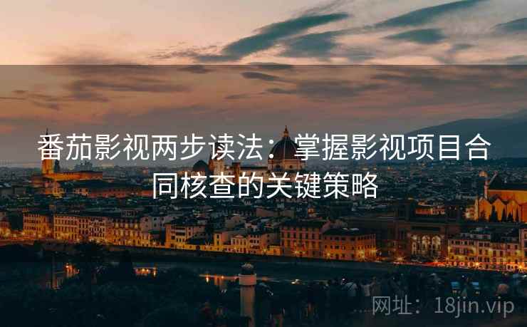 番茄影视两步读法:掌握影视项目合同核查的关键策略 番茄影视两步读法:掌握影视项目合同核查的关键策略